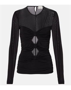 Топ с вырезом и сборками из джерси Gladice, черный Isabel marant