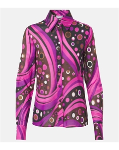 Футболка из хлопкового муслина Fontane, Fuxia Marrone Pucci