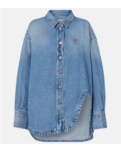 Диана оверсайз хлопковая джимовая рубашка, Sky Blue The attico