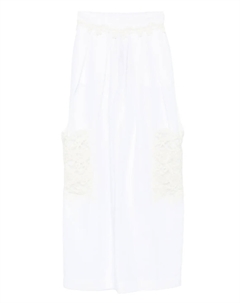 Льняные брюки с кружевными карманами, белый Ermanno scervino