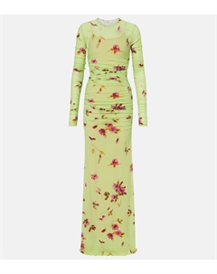 Макси-платье из джерси с цветочным принтом, Lemongrass/Berry Blumarine