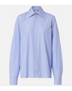 Рубашка из хлопкового поплина Cassandre в тонкую полоску, Bleu Blanc Saint laurent