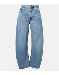 Джинсы Bubble Crop с высокой посадкой и расклешенными штанинами, Knock Out Raw Frey Frame