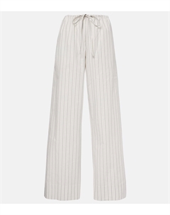 Хлопковые брюки с широкими штанинами Hypnosta из поплина, White/Graphite The row