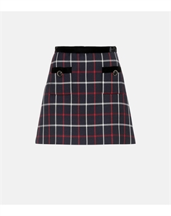 Клетчатая мини-юбка, синий Miu miu