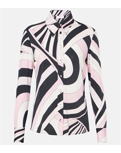 Блуза из атласного джерси Iride, Nero/Rosa Pucci