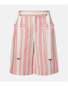 Полосатые хлопковые бермуды, White Pink Chloe