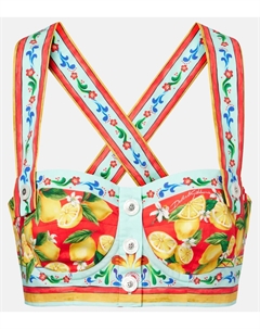 Принтованный бра-топ, разноцветный Dolce&gabbana