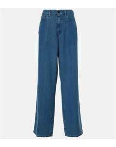 Джинсы с широкими штанинами средней посадки, синий Miu miu