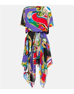 Асимметричное мини-платье Orchidee, Viola/Rosso Pucci