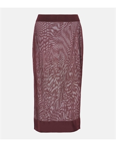 Вязаная юбка-карандаш, бордовый Saint laurent