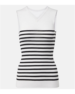 Топ Renato из шерстяной смеси в полоску, Pearl/Black Khaite