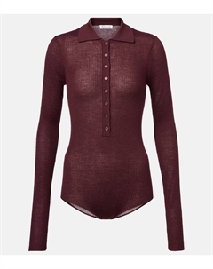 Боди из шерсти, шелка и кашемира Solana, бордовый The frankie shop