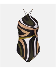 Купальник с бретелями-галстуком Onde, хаки Pucci