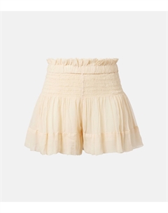 Шорты из плиссированного шелка Maelly, экрю Isabel marant