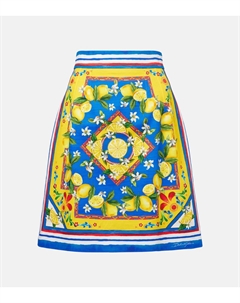 Мини-юбка из хлопковой смеси с принтом Dolce&gabbana