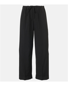 Прямые брюки из шерсти Yaji, черный The row