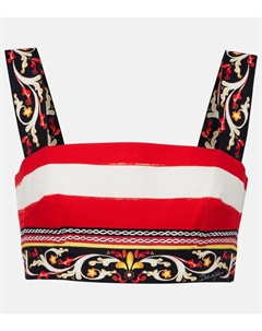 Полосатый топ-бюстье из хлопковой смеси, разноцветный Dolce&gabbana