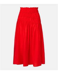 Юбка миди со сборками, Deep Poppy Tory burch