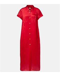 Эффи макси-платье из шелка и хлопкового органа, Raspberry Khaite