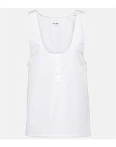 Хлопковая топ-майка из поплина, Blanc Saint laurent