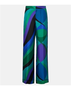Широкие брюки из печатного шелка, Smeraldo Pucci