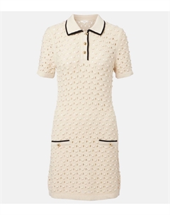 Платье-поло из хлопка с ажурной вязкой Bauble, кремовый Frame