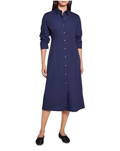 Платье миди силуэта А-силуэта из гладкого поплина, синий Theory