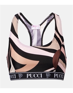 Спортивный топ с принтом, Nero/Pink Pucci