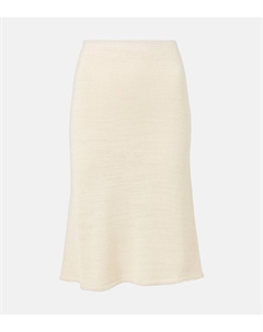 Женская вязаная миди-юбка Jesto из смесового шелка, экрю The row