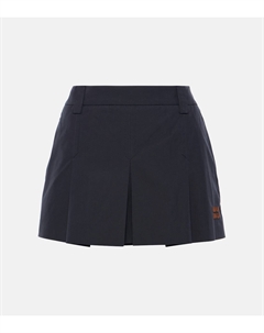 Складная мини-юбка из хлопковой смеси, синий Miu miu