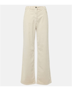 Джинсы из хлопкового вельвета Dan с расклешёнными штанинами, белый The row