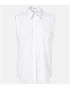 Хлопковая рубашка с добавками, белый Brunello cucinelli