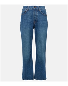 Легкие укороченные прямые джинсы Lesley с посадкой по талию, синий The row