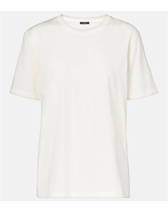 Футболка с круглым вырезом из хлопка и шелка, белый Joseph