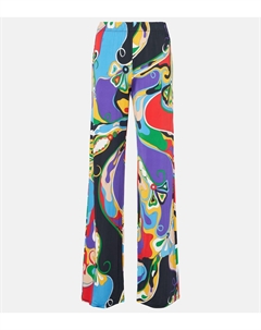 Орхидея джерси сатиновые прямые брюки, Viola/Rosso Pucci