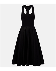 Расклешенное миди-платье с ремешком на спине, черный Tory burch