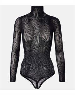 Полупрозрачный сетчатый боди, черный Wolford