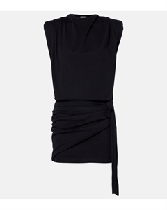 Мини-платье Marielle из драпированного хлопка, черный Isabel marant