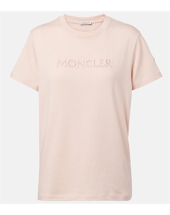 Хлопковая футболка с логотипом, розовый Moncler