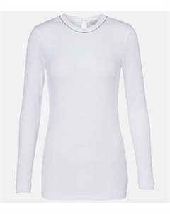 Топ из хлопковой смеси, белый Brunello cucinelli