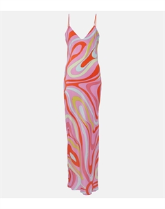 Шелковое платье-комбинация Marmo, Rosa/Arancio Pucci