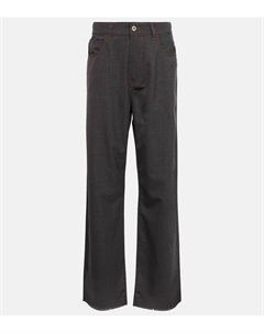 Брюки прямого кроя средней посадки из шерсти, Ardesia Miu miu