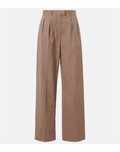 Альфидис хлопковые брюки с широкими штанинами, серо-коричневый The row