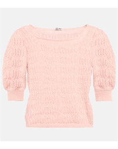 Топ из мохера с ажурной вязкой, Cipria Miu miu