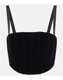 Вельветовый кроп-топ, черный Miu miu
