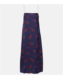 Сицилийское платье-комбинация с принтом в рубчик, Raspberry/Amethyst Khaite