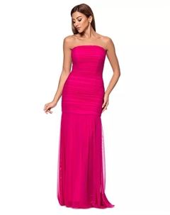 Женское платье без бретелей с драпировкой, фиолетовый Xscape