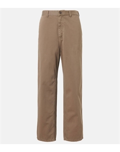 Шарка хлопковые брюки с широкими штанинами, серо-коричневый The row