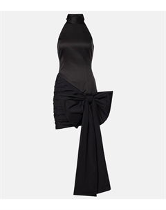 Мини-платье из сатина с бантом, черный Rotate